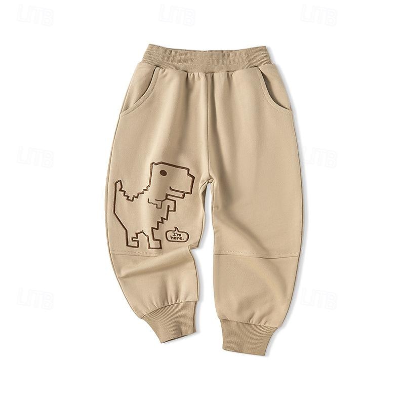 Boys 3D Cartoon Dinosaur Pants Sweatpants Spring Fall Active Basic Kids 4 years+ Outdoor Sport Casual Regular Fit3