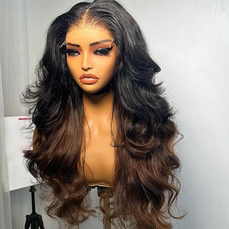 Human Hair 13x4 Lace Front Wig Free Part Brazilian Hair Loose Wave Loose Curl Multi-color Wig 130% 150% Density Ombre Hair 100% Virgin Glueless Pre-Plucked For Women Long Human Hair Lace Wig2