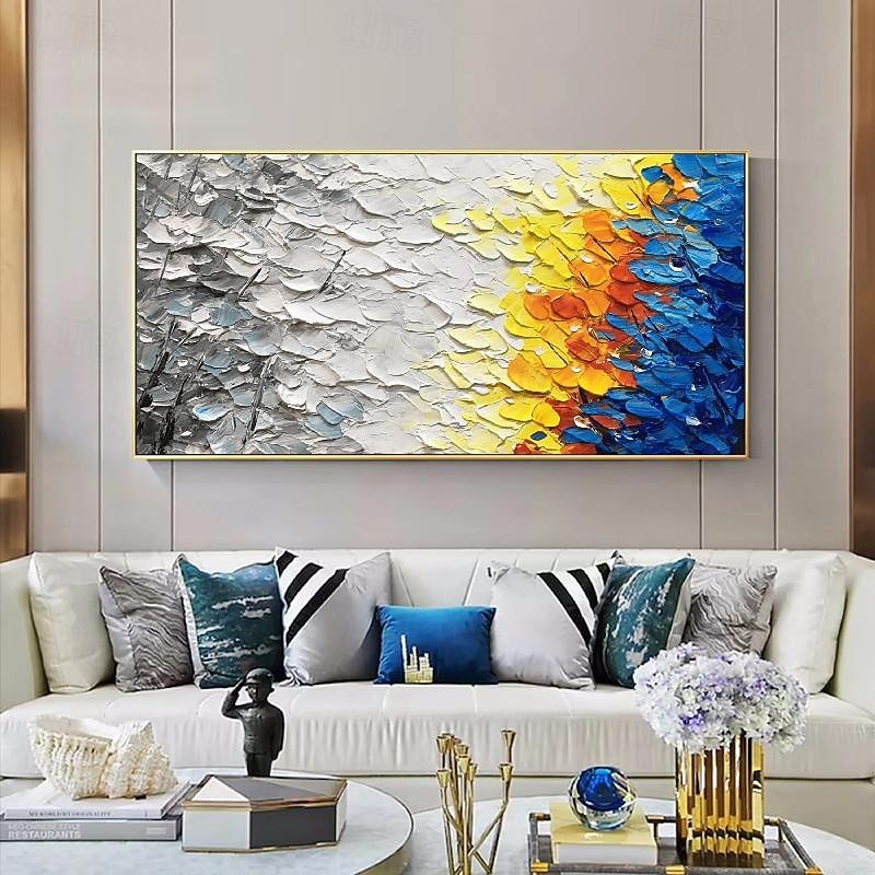 Large texture Oil Painting On Canvas handmade Colorful Forest Painting for Living Room Wall Art painting Hand Painted Heavy Textured Impasto Painting Boho Decor4