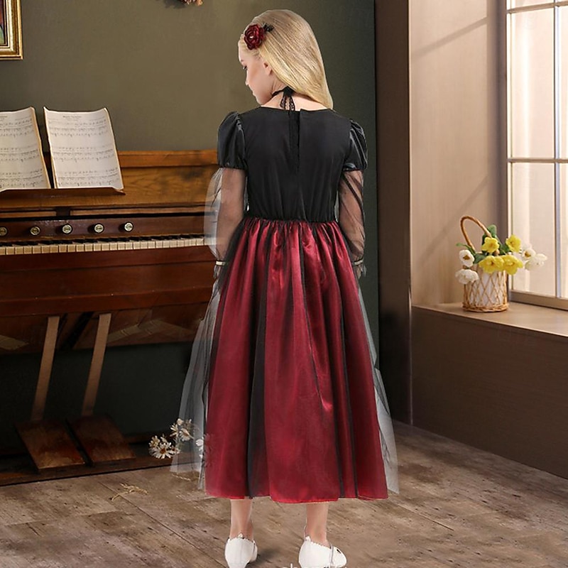 Vampire Halloween Dress Cosplay Costume Scary Costume Kid's Girls' Carnival Masquerade Performance Halloween Masquerade Easy Halloween Costumes Dress Up3