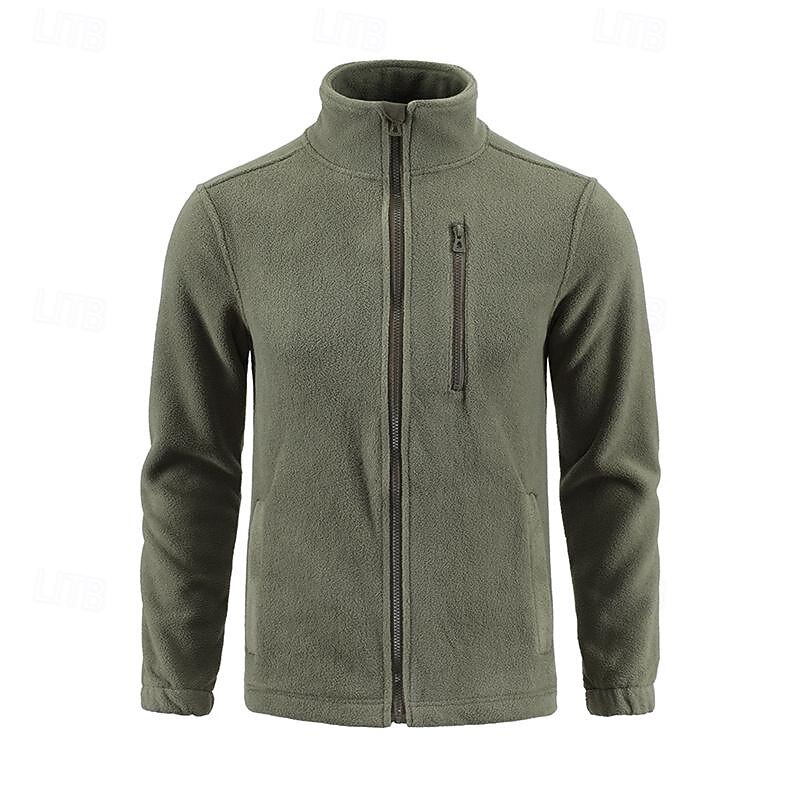 Men's Hiking Fleece Jacket Winter Outdoor Soft Comfortable Warm Warm Tactical Jacket Sport Fleece Hooded Jacket Winter Adventure Jacket Full Zip Climbing Camping / Hiking / Caving Traveling Black3