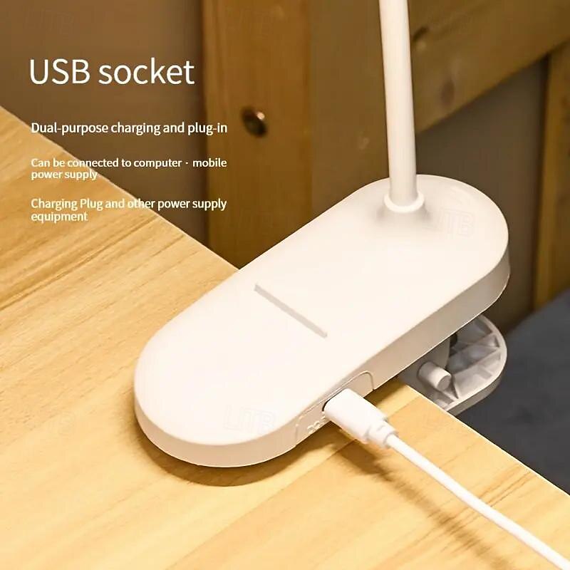 Rechargeable Led Desk Lamp 3 Light Color Adjustable Night-time Studying Reading Standing Clip Desk Lamp4