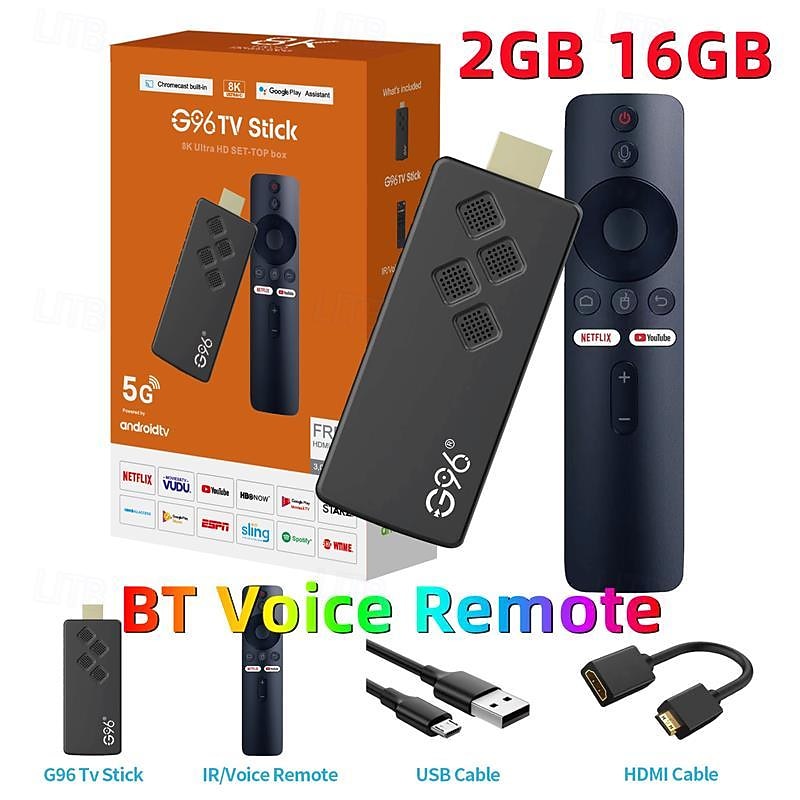 G96 4K Smart TV Stick Android 10 ATV OS Top Set Box Allwinner H313 2GB16GB 2.4G/5G Wifi Bluetooth 4.0 Youtube Media Player