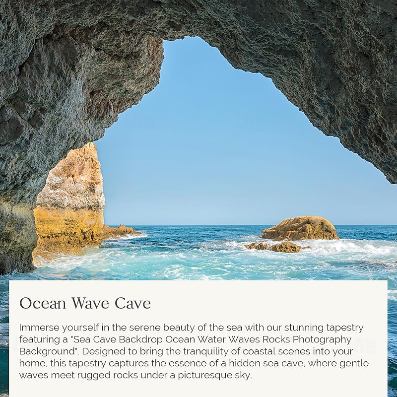 Ocean Wave Cave Wall Tapestry Art Decor Blanket Curtain Picnic Tablecloth Hanging Home Bedroom Living Room Dorm Decoration Nature Landscape Sea3