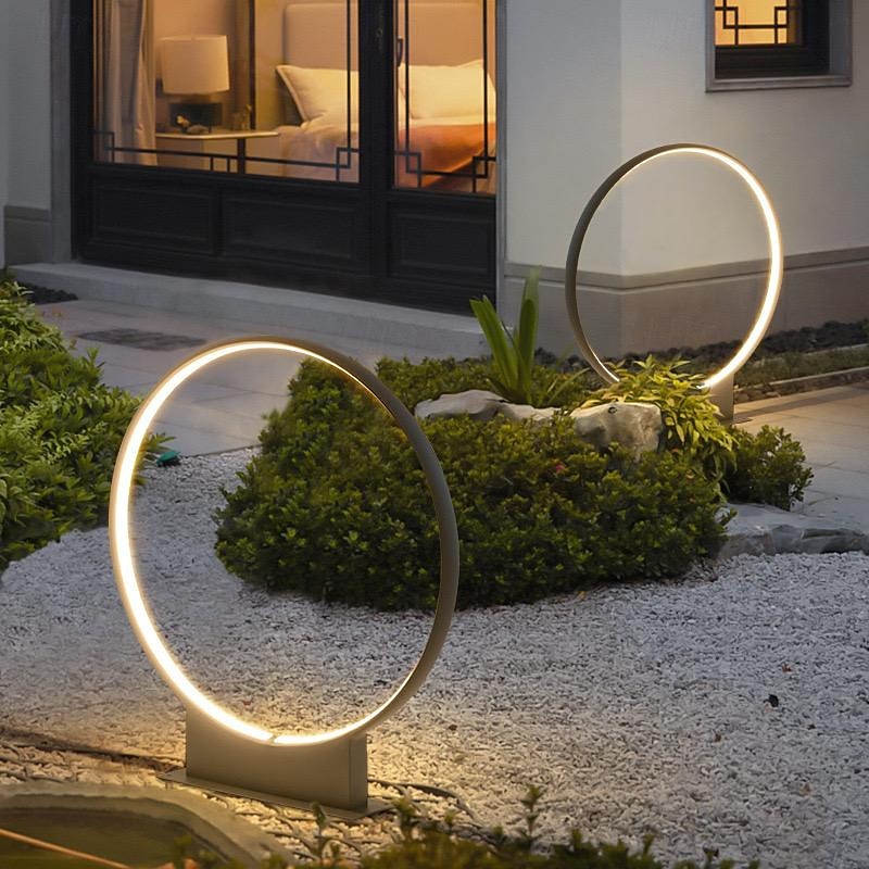 LED Outdoor Wall Light Warm White 40/60cm Garden Post Light Pillar Light Creative Circle Lights Lawn Landscape Lamp Deck Corridor Post Lamp for Courtyard Rainproof Outdoor Street Lamp 110-240V3