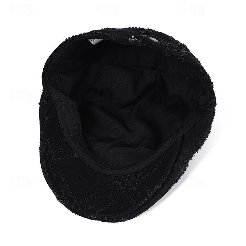 Men's Flat Cap Ascot Hat Newsboy Hat Black Orange Cotton Fashion Casual Street Daily Plain Adjustable Sunscreen Breathable4