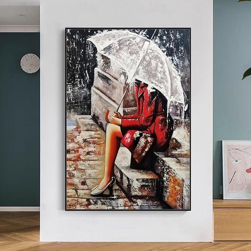 Mintura Handmade Girl Oil Paintings On Canvas Modern Wall Art Room Decoration Abstract Picture For Home Decor Rolled Frameless Unstretched Painting3