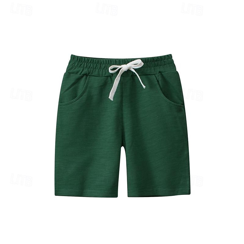 Boys 3D Solid Color Shorts Summer Active Basic Kids 4 years+ Outdoor Sport Casual Regular Fit2
