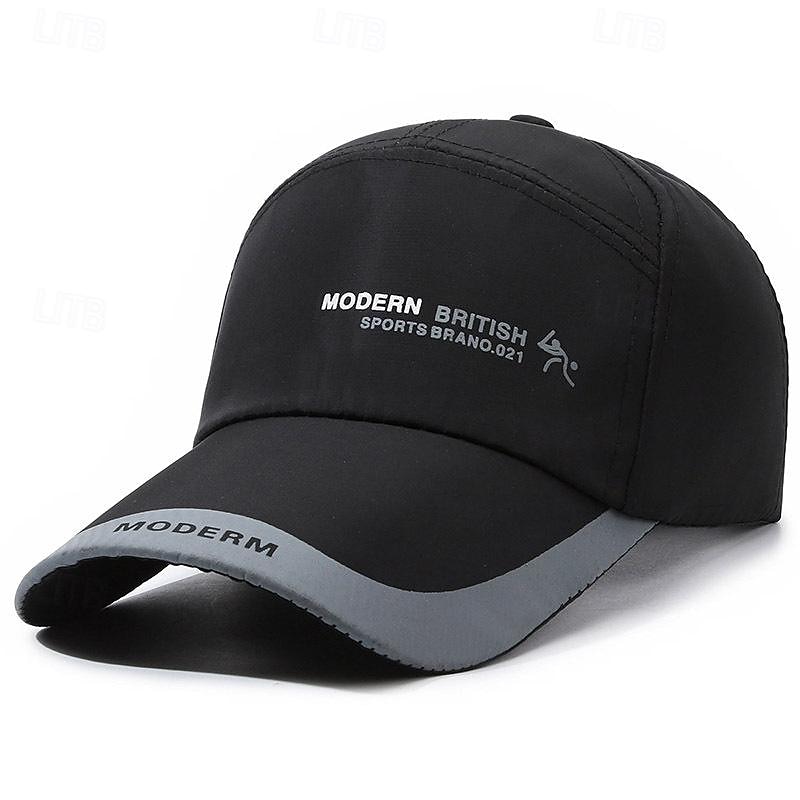 Men's Baseball Cap Sun Hat Trucker Hat Black Red Polyester Patchwork Fashion Casual Street Daily Color Block Letter Adjustable Sunscreen Breathable3