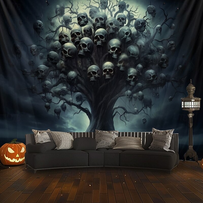 Skulls Tree Hanging Tapestry Wall Art Large Tapestry Mural Decor Photograph Backdrop Blanket Curtain Home Bedroom Living Room Decoration4