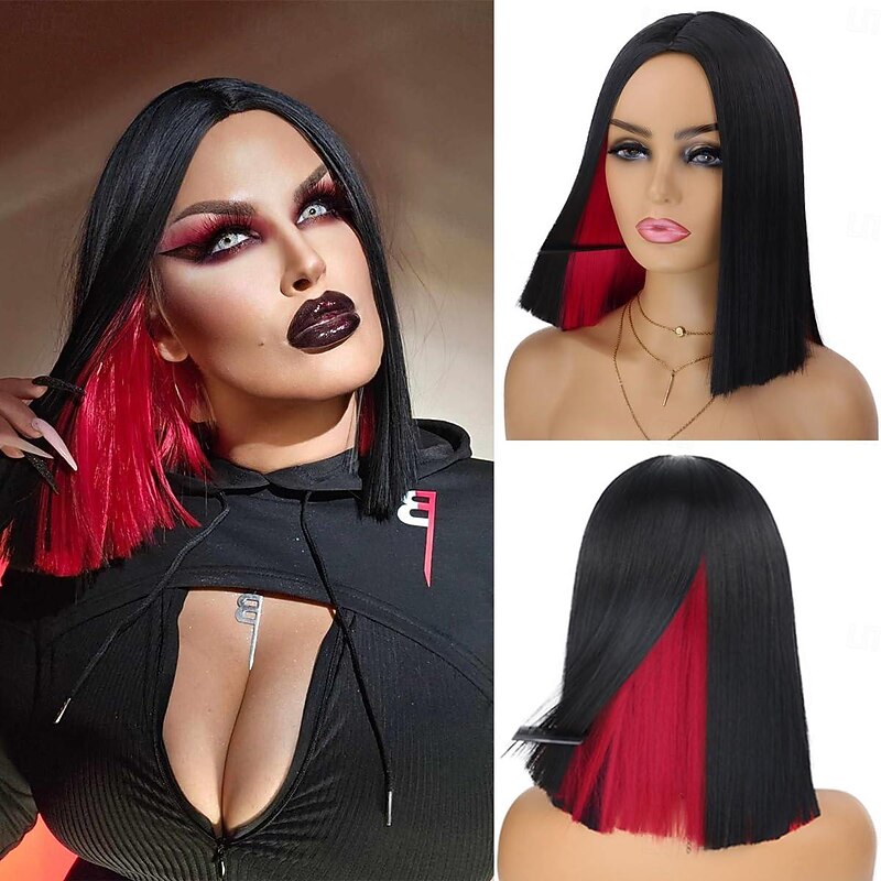 Bob Wigs for Women Short Straight Bob Wig Shoulder Length Wig for Daily Party Use Halloween Cosplay Party Wigs