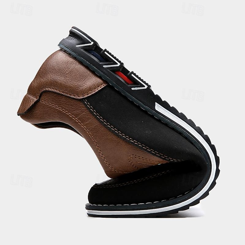 Men's Casual Leather Sneakers with Black Lace-Up Design and Comfortable Sole for Everyday Wear, Walking, and Travel4
