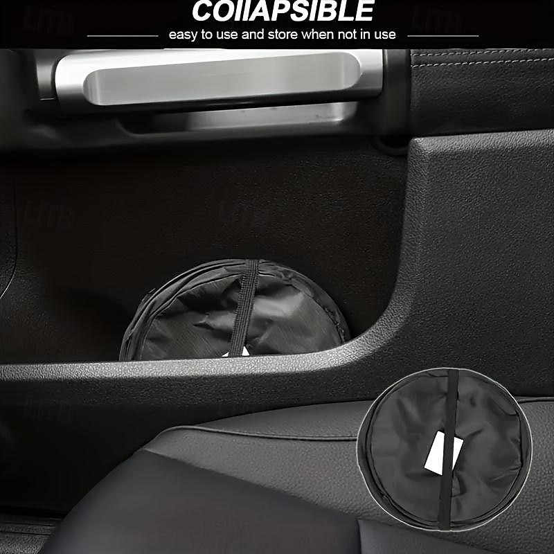 Portable Car Trash Can - Foldable Car Seat Organizer, Paste Storage Bin, Spiral Bucket, Compact and Convenient Vehicle Waste Bin4