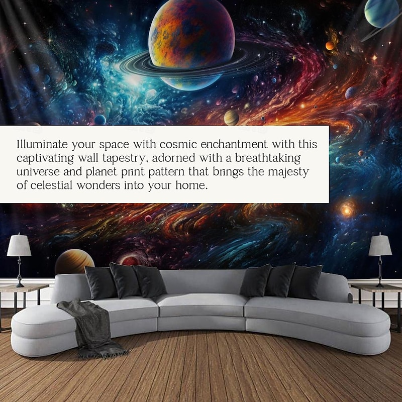 Universe Planet Landscape Hanging Tapestry Wall Art Large Tapestry Mural Decor Photograph Backdrop Blanket Curtain Home Bedroom Living Room Decoration2