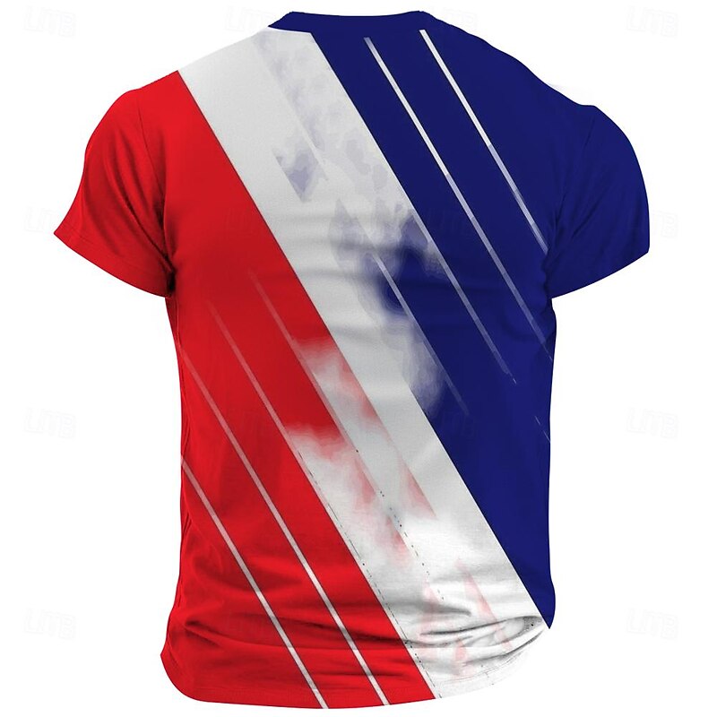 Men's American US Flag Soccer T Shirt Short Sleeve T shirt 3D Print Crew Neck Shirt Outdoor Athleisure White Summer Spring Clothing Apparel S M L XL XXL XXXL2