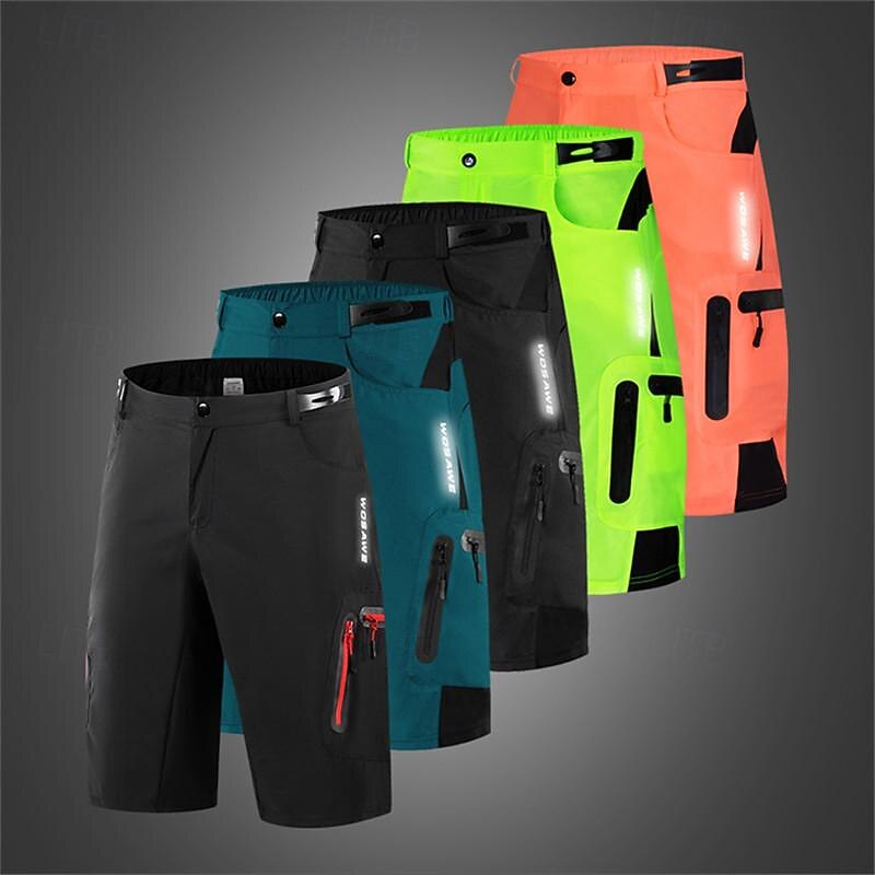 Men's Bike Shorts Solid Color Bike Shorts with 3 Rear Pockets Quick Dry High Elasticity Comfortable Breathable Sports Black Pink Red Clothing Apparel