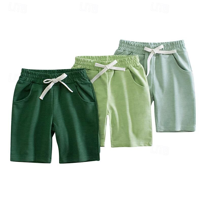 Boys 3D Solid Color Shorts Summer Active Basic Kids 4 years+ Outdoor Sport Casual Regular Fit