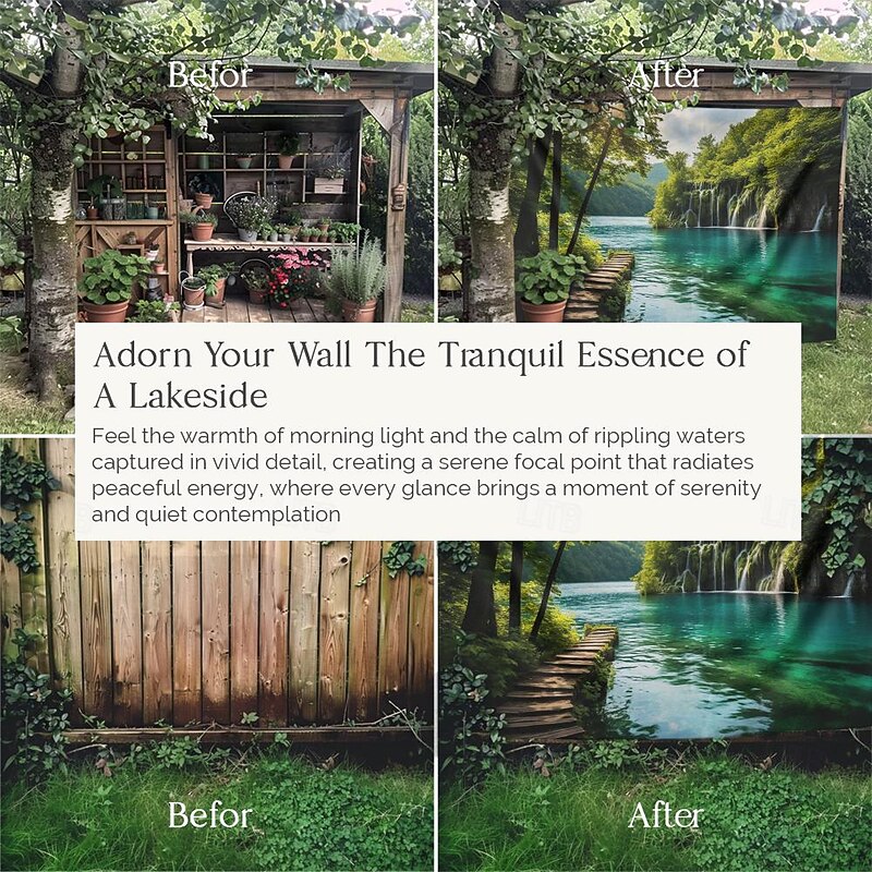 Sunshine Lake Hanging Tapestry Wall Art Large Tapestry Mural Decor Photograph Backdrop Blanket Curtain Home Bedroom Living Room Decoration4