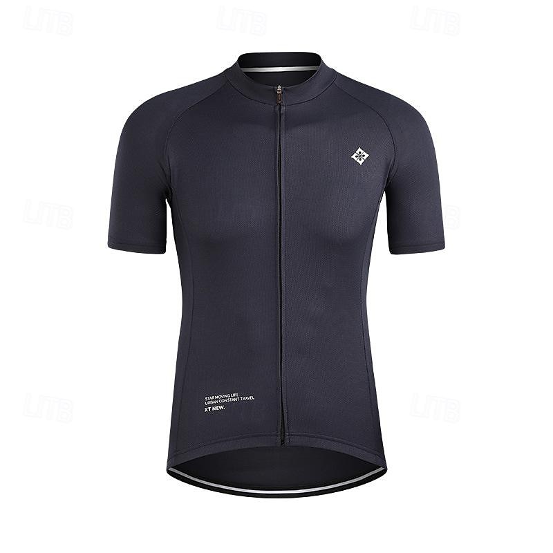 Men's Cycling Jersey Letter & Number Short Sleeve Bike Tee Tshirt Jersey Top with 3 Rear Pockets Mountain Bike MTB Road Bike Cycling Quick Dry Breathable Sports Black White Blue Clothing Apparel