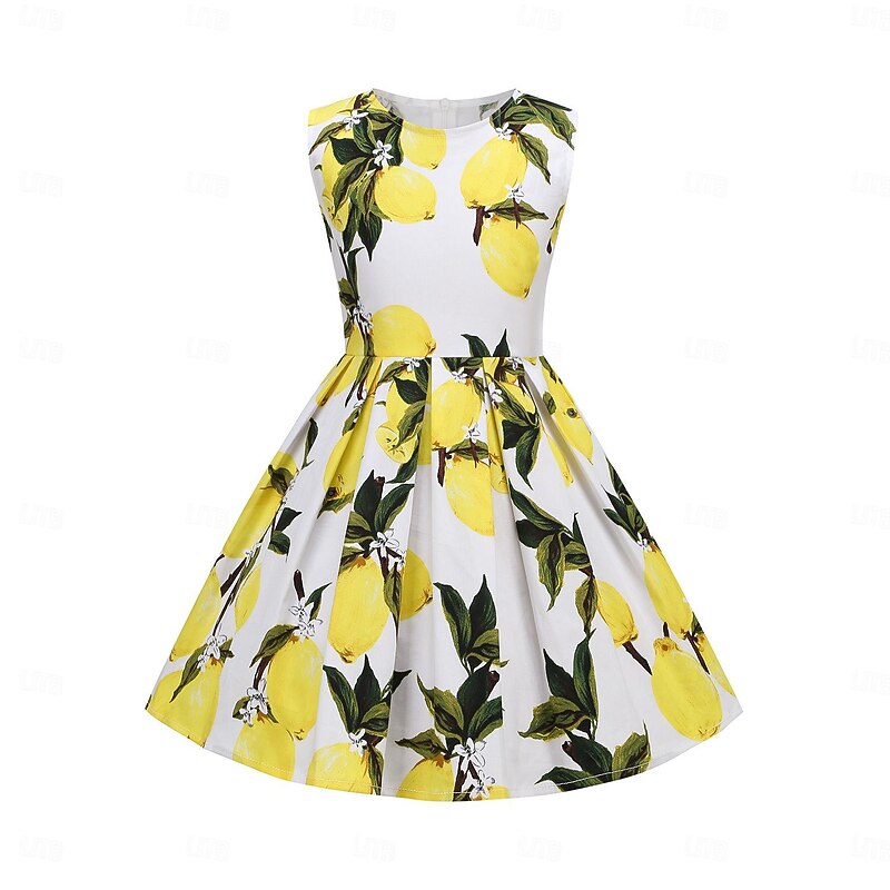 Retro Vintage 1950s Independence Day Dress A-Line Dress Swing Dress Floral Fancy Dress Girls' Masquerade Casual Daily Bachelorette Party Kid's Dress Homecoming Dresses2