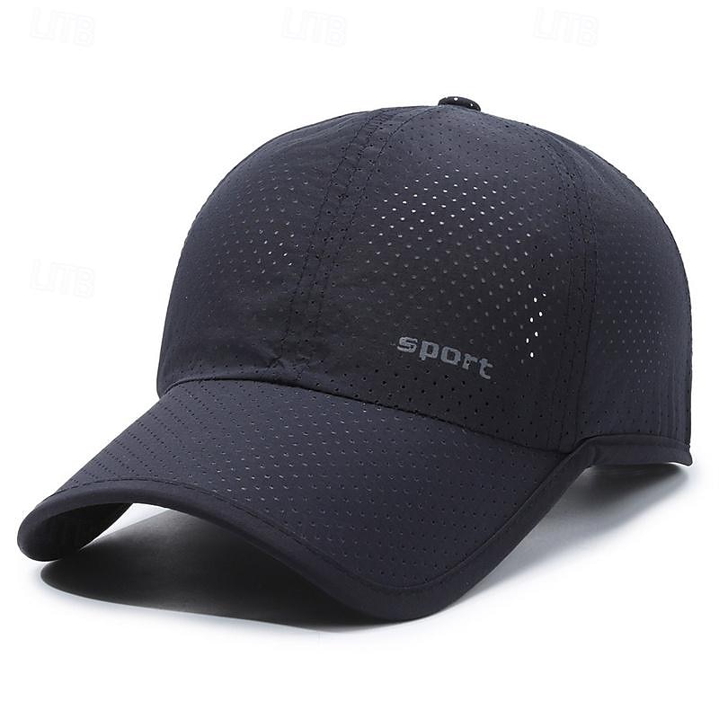 Men's Baseball Cap Sun Hat Trucker Hat Black White Polyester Fashion Casual Street Daily Letter Adjustable Sunscreen Breathable