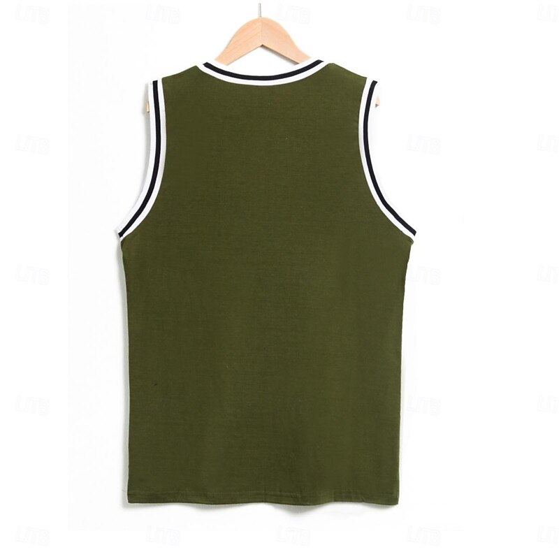 Men's Tank Top Vest Top Undershirt Sleeveless Shirt Sleeveless Crewneck Summer Color Block Fashion Daily Sport Vacation Sports & Outdoor Going out Black Yellow Red Top Tee for Men4