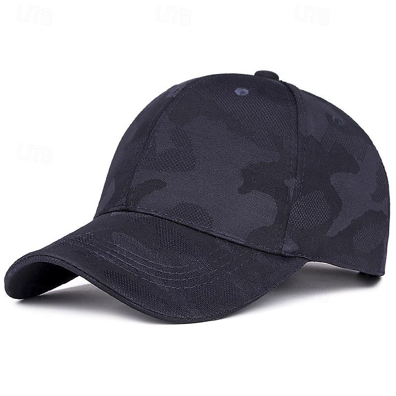 Men's Baseball Cap Sun Hat Trucker Hat Black White Polyester Fashion Casual Street Daily Camo Plain Adjustable Sunscreen Breathable4