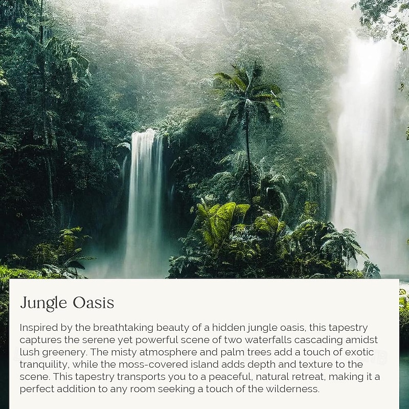 Nature Forest Waterfall Hanging Tapestry Wall Art Large Tapestry Mural Decor Photograph Backdrop Blanket Curtain Home Bedroom Living Room Decoration3