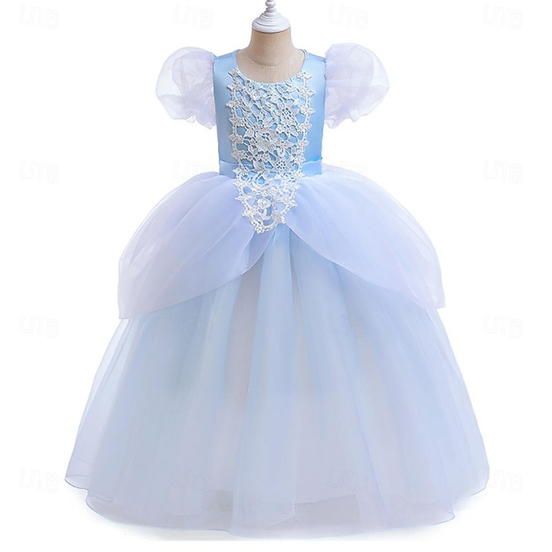 Cinderella Fairytale Princess Dress Costume Flower Girl Dress Cosplay Movie Cosplay for Girls' Kids Carnival Party