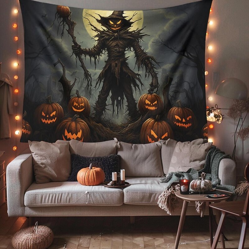 Halloween Decorations Sunflower Field Witch Hanging Tapestry Wall Art Large Tapestry Mural Decor Photograph Backdrop Blanket Curtain Home Bedroom Living Room3