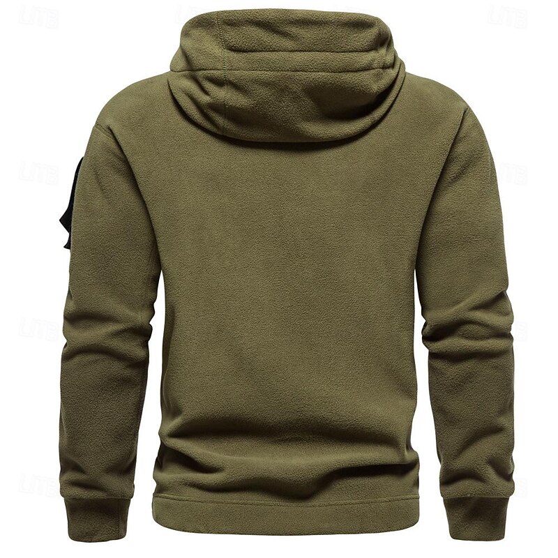 Men's Hoodie Black Army Green Gray Hooded Plain Pocket Sports & Outdoor Daily Holiday Streetwear Basic Casual Spring &  Fall Clothing Apparel Hoodies Sweatshirts3
