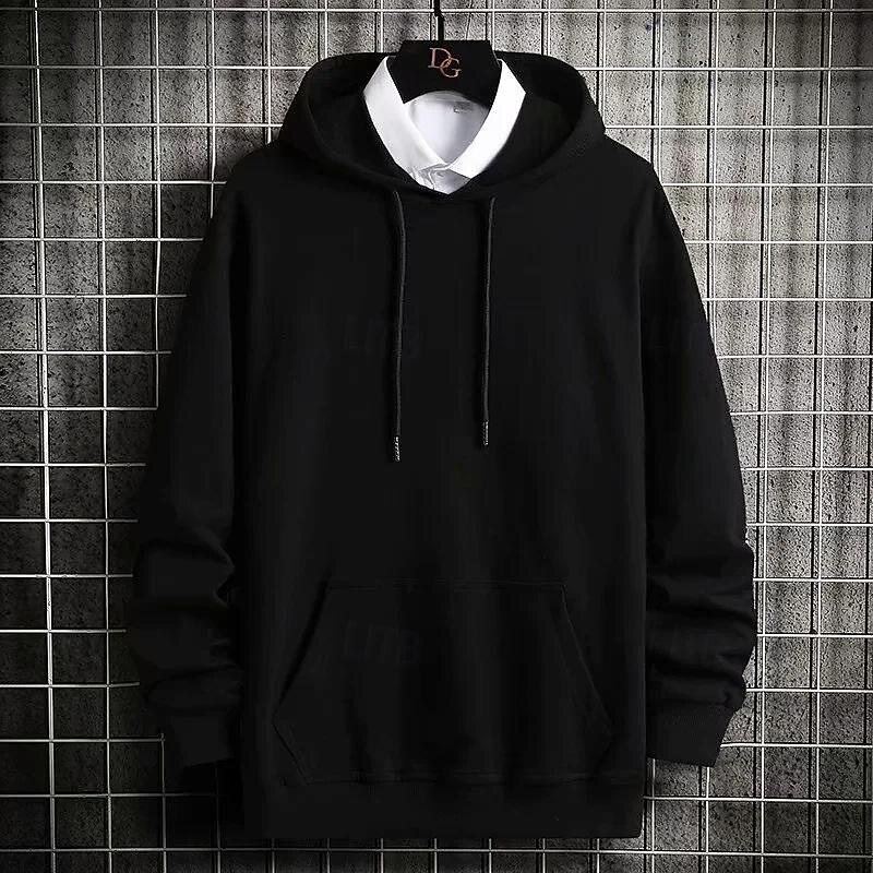 Men's Hoodie Black White Yellow Red Blue Hooded Plain Pocket Sports & Outdoor Daily Holiday Streetwear Basic Casual Spring &  Fall Clothing Apparel Hoodies Sweatshirts  Long Sleeve3