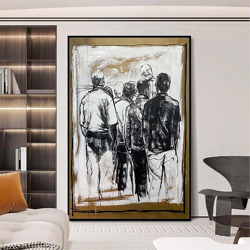 Mintura Handmade Figure Oil Paintings On Canvas Modern Wall Art Room Decoration Abstract Picture For Home Decor Rolled Frameless Unstretched Painting