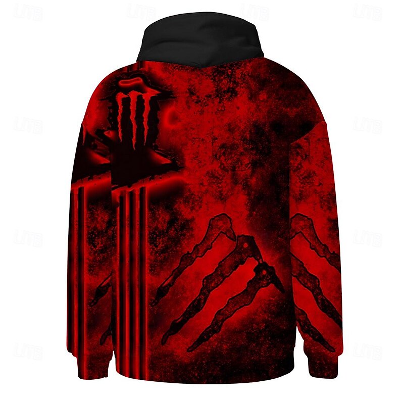 Men's Graphic Gothic Horror Hoodie Hoodies Sweatshirt Cool Long Sleeve Hooded Red Purple Fall Winter Designer2