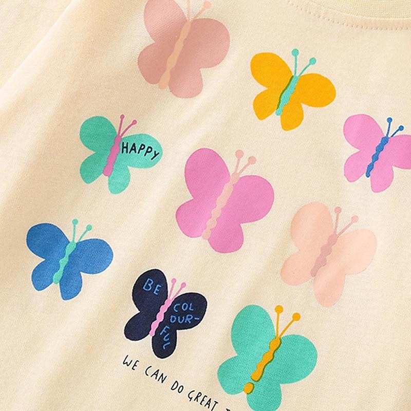 Girls' 3D Graphic Butterfly Tee Long Sleeve Spring Fall Fashion Basic Kids 4-7 Years Crew Neck Outdoor Casual Daily Regular Fit2