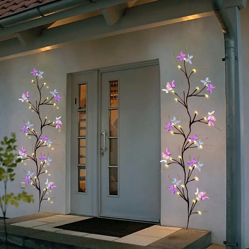USB Power Willow Vine Light with Butterfly Artificial Tree Branch Light Home Decorations Outdoor Waterproof 8 Lighting Modes Fairy Light for Christmas Valentine's Day Home Mantle Fireplace Holiday Led4