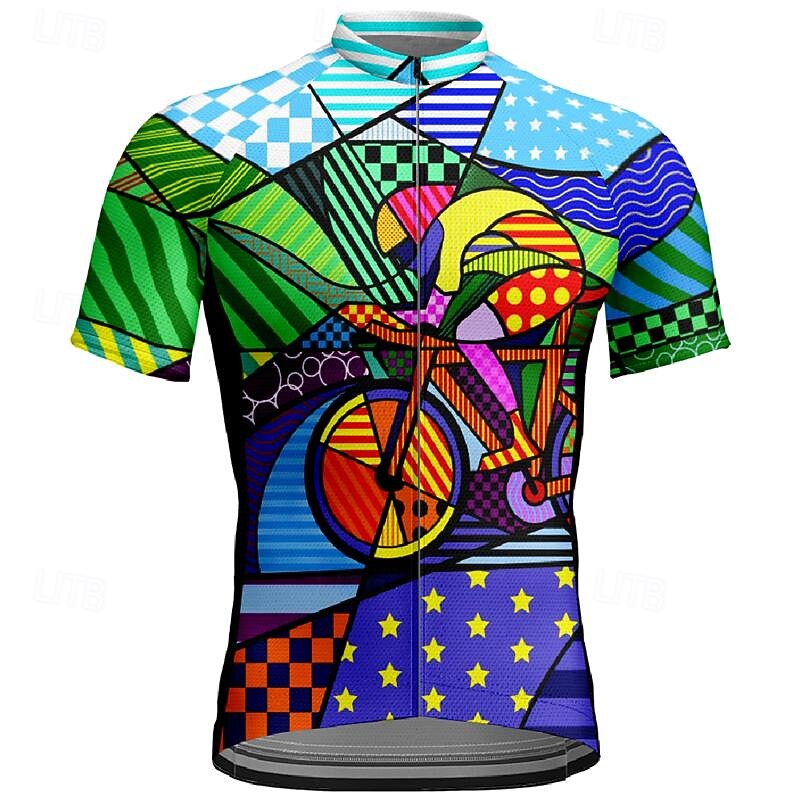 Men's Cycling Jersey Color Block Short Sleeve Bike Tee Tshirt Jersey Top with 3 Rear Pockets Mountain Bike MTB Quick Dry Breathable Sports Yellow Blue Purple Clothing Apparel4