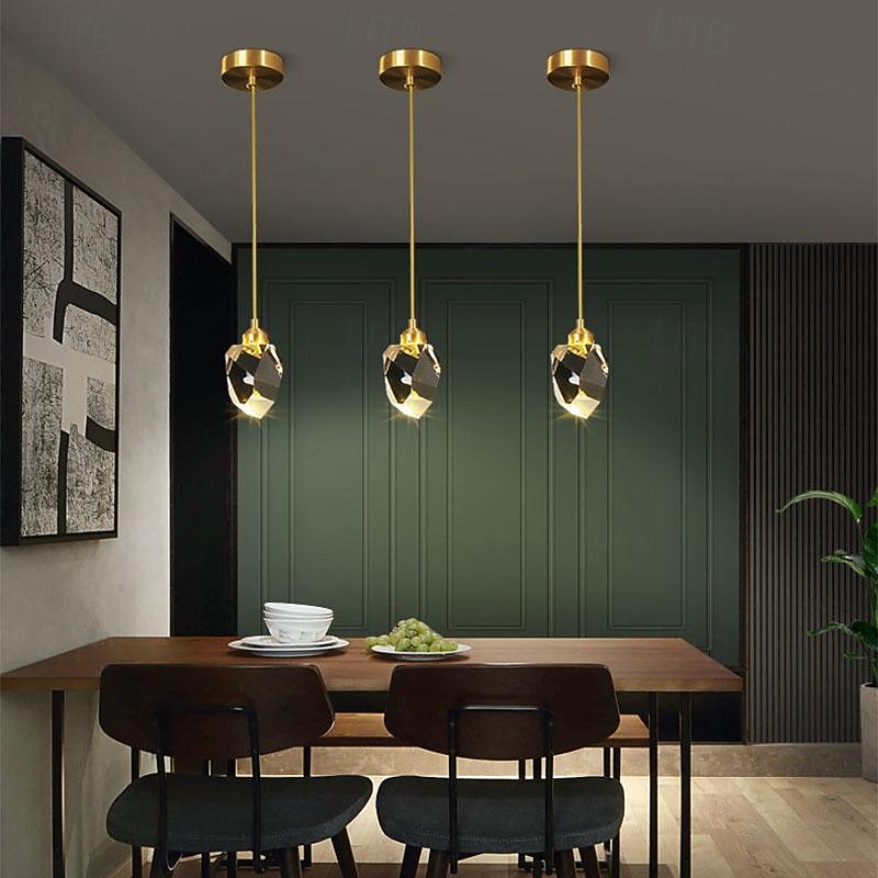 LED Pendant Light Dimmable  1/3/5/7/10/15-Light Nordic Glass Ball Home Decor Modern Crystal Chandelier Simple Home Decoration Chandelier Dining Room Bar Counter 85-265V ONLY DIMMABLE WITH REMOTE CONTROL3