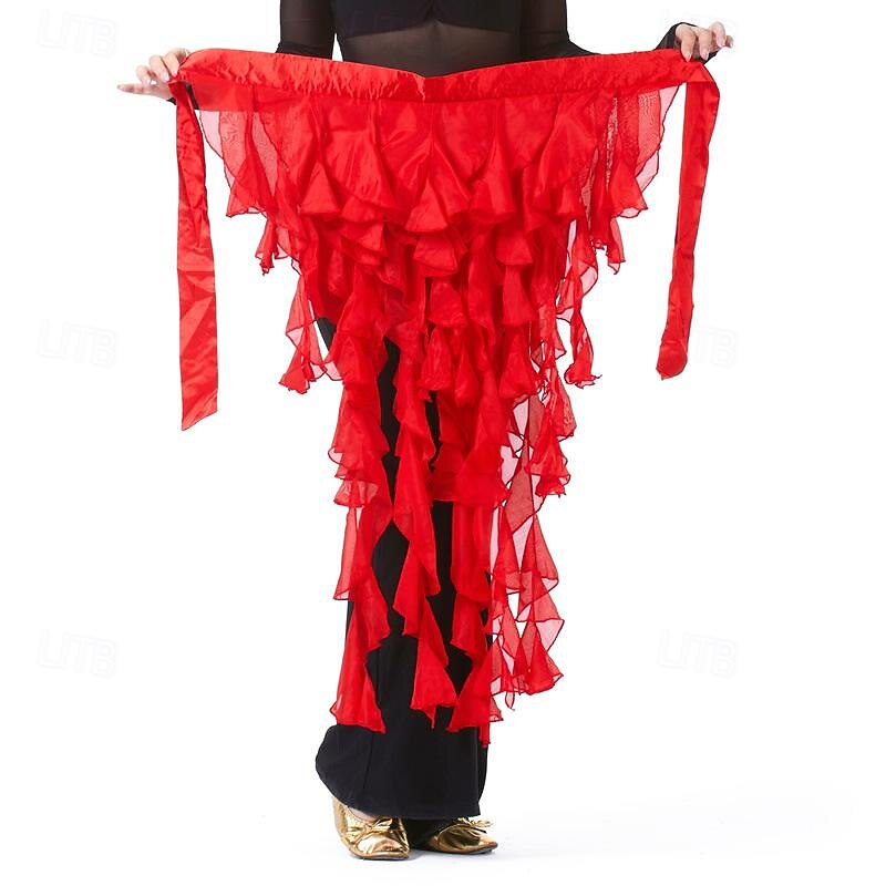 Women's Belly Dance Hip Scarf Belt Skirt Latin Dance Belt Performance Tassel Wave Skirt3