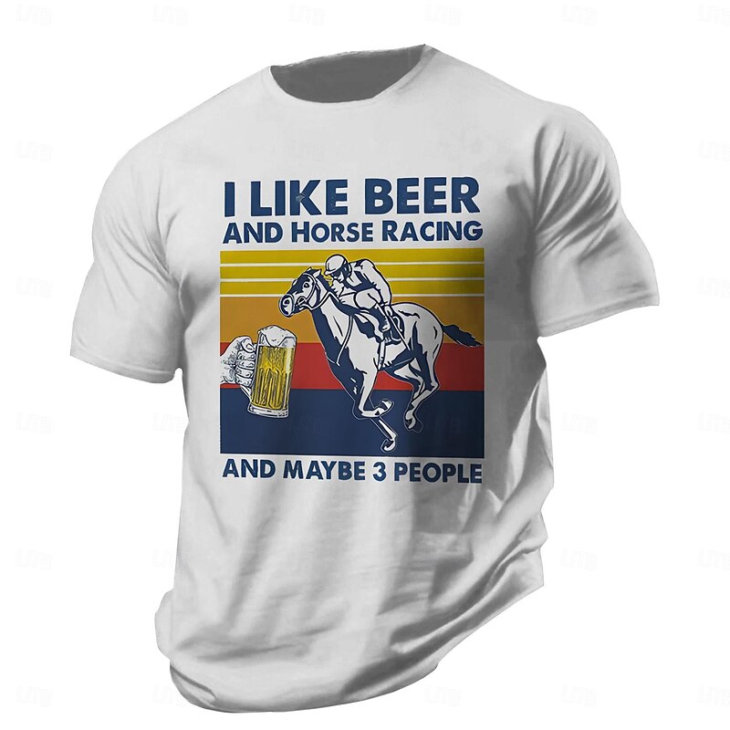 Men's Oktoberfest Beer T Shirt Short Sleeve T shirt 3D Print Crew Neck Shirt Vintage Cool Party Holiday Oktoberfest White Summer Spring Clothing Apparel S M L XL XXL XXXL