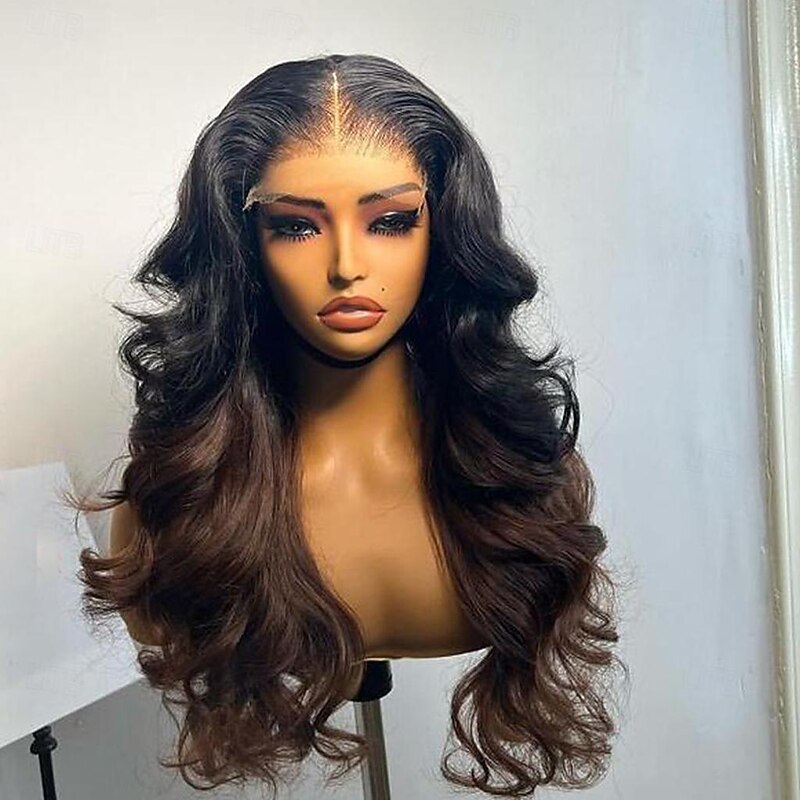 Human Hair 13x4 Lace Front Wig Free Part Brazilian Hair Loose Wave Loose Curl Multi-color Wig 130% 150% Density Ombre Hair 100% Virgin Glueless Pre-Plucked For Women Long Human Hair Lace Wig3