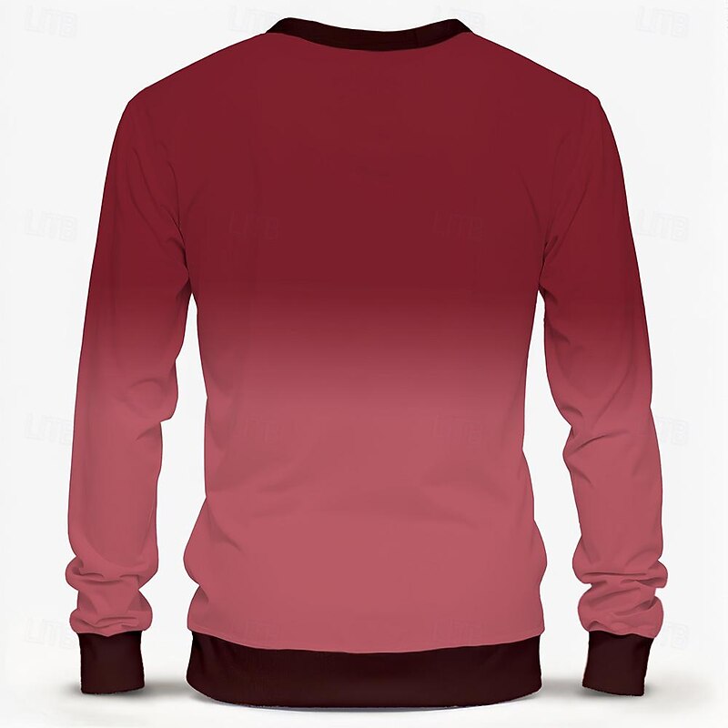 Men's Funny Hoodies Sweatshirt Long Sleeve Sweatshirt Crew Neck Fashion 3D Print Fall Winter2