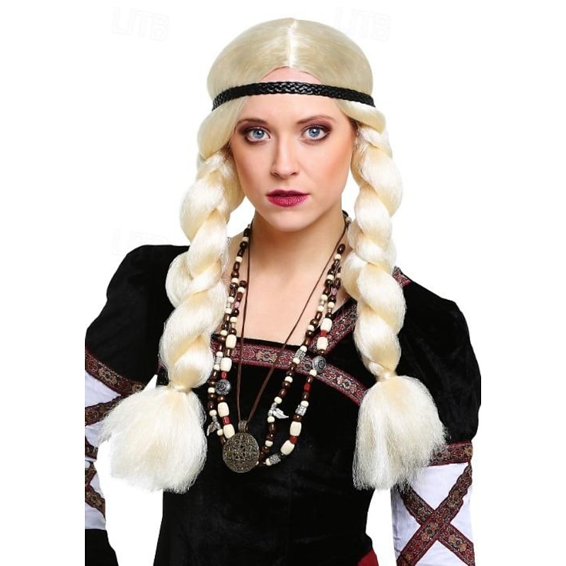 Blonde Viking Wig Halloween Cosplay Party Wigs