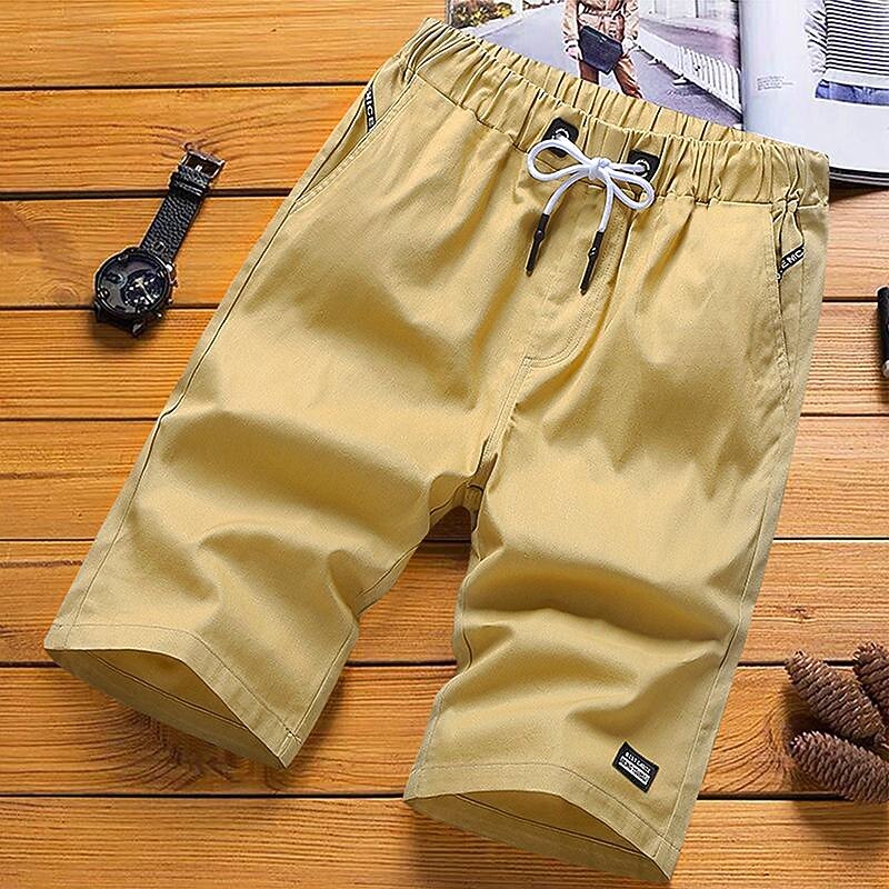 Men's Swim Trunks Board Shorts Beach Shorts Casual Shorts Drawstring Elastic Waist Solid Colored Outdoor Sports Knee Length Daily Leisure Sports Casual / Sporty Athleisure Black White2