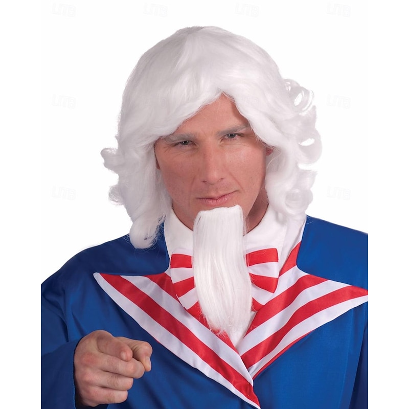 Uncle Sam Beard and Wig Halloween Cosplay Party Wigs2