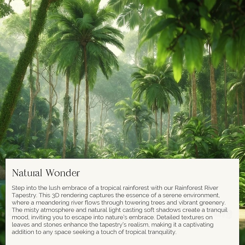 Nature Tropical Forest Hanging Tapestry Wall Art Large Tapestry Mural Decor Photograph Backdrop Blanket Curtain Home Bedroom Living Room Decoration3