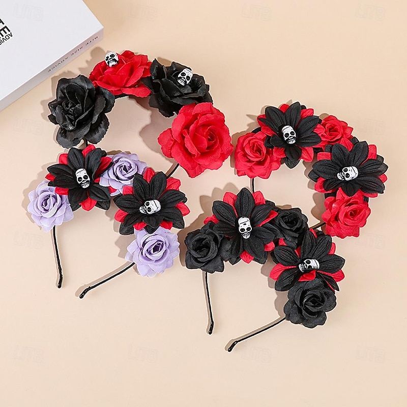 Halloween skull antler headband Bar party decoration Headband hair accessories