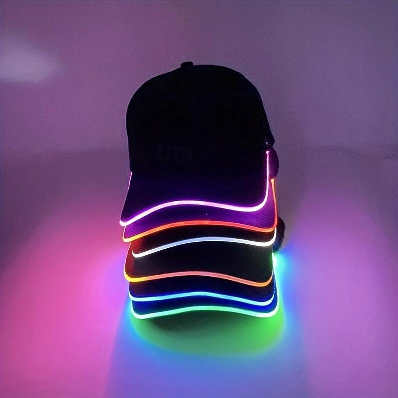 1pc LED Cap Luminous Hat for Men and Women USB Charging Cable Light for Party Home Holloween Decoration2