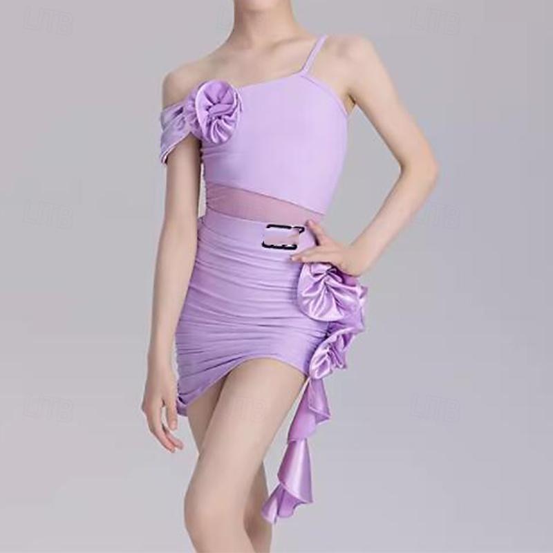 Kids' Dancewear Skirts Splicing Girls' Performance Daily Wear Sleeveless Natural Spandex