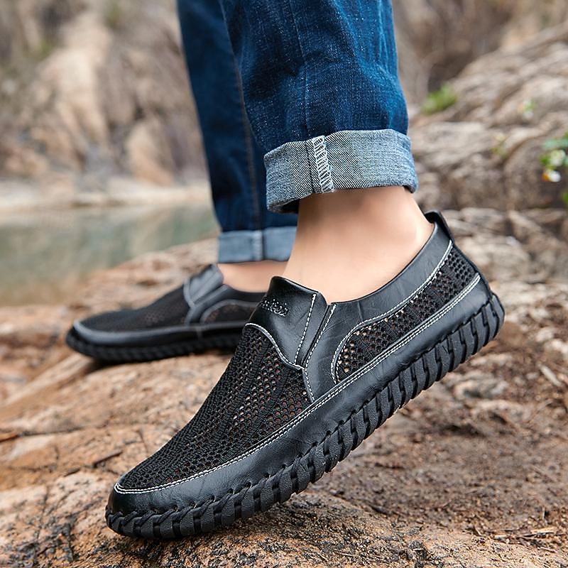 Men's Breathable Mesh Slip-On Shoes - Durable Waterproof Casual Loafers for Outdoor and Everyday Comfort4